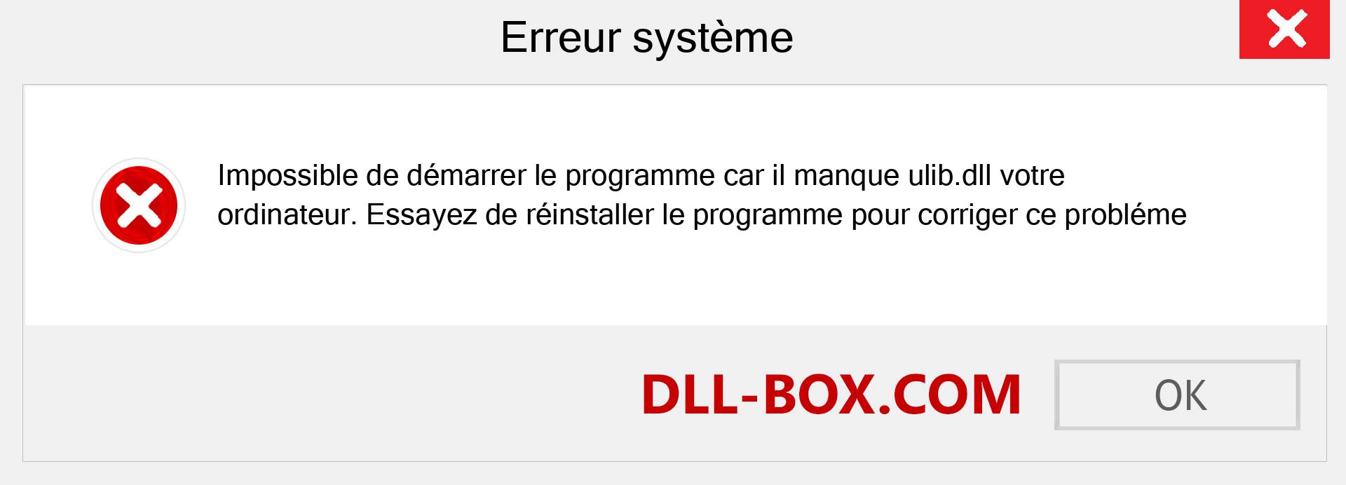 Le fichier ulib.dll est manquant ?. Télécharger pour Windows 7, 8, 10 - Correction de l'erreur manquante ulib dll sur Windows, photos, images